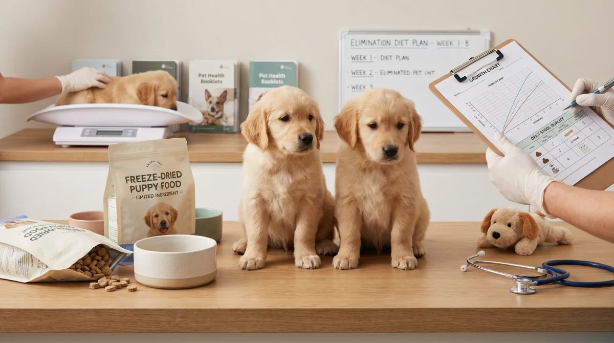 Puppies with suspected food allergies: safe elimination trials without slowing growth